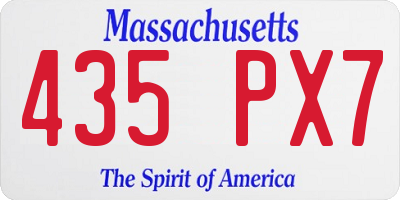 MA license plate 435PX7