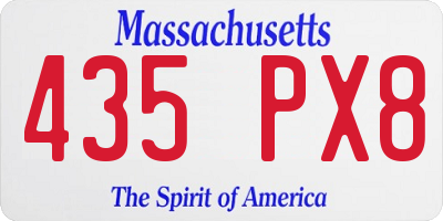 MA license plate 435PX8