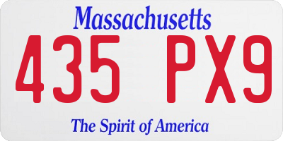 MA license plate 435PX9