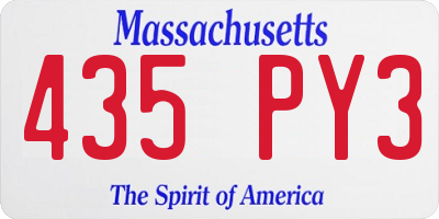 MA license plate 435PY3