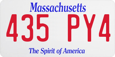 MA license plate 435PY4