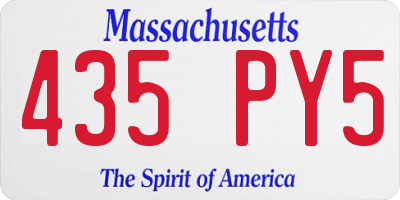 MA license plate 435PY5