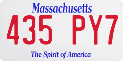 MA license plate 435PY7