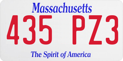 MA license plate 435PZ3