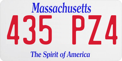 MA license plate 435PZ4