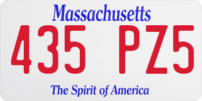 MA license plate 435PZ5