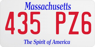 MA license plate 435PZ6