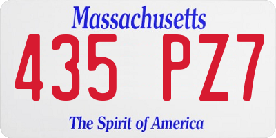 MA license plate 435PZ7