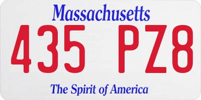 MA license plate 435PZ8