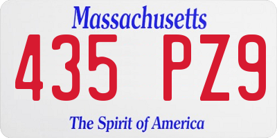 MA license plate 435PZ9