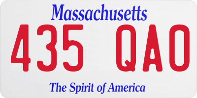 MA license plate 435QA0
