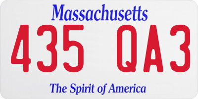 MA license plate 435QA3