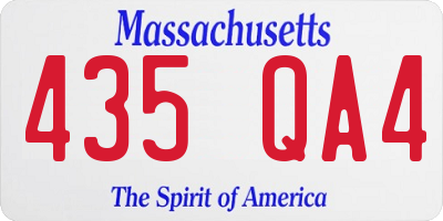 MA license plate 435QA4
