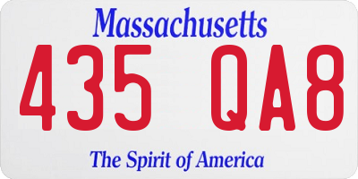 MA license plate 435QA8