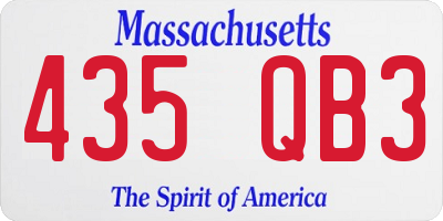 MA license plate 435QB3