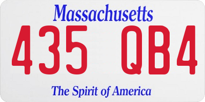 MA license plate 435QB4