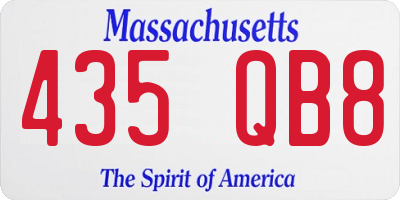 MA license plate 435QB8