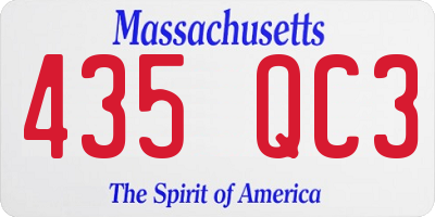 MA license plate 435QC3
