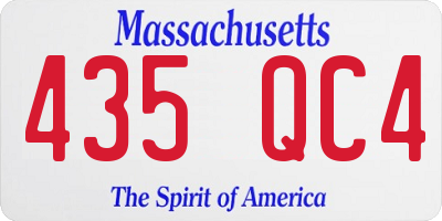 MA license plate 435QC4