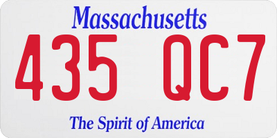 MA license plate 435QC7