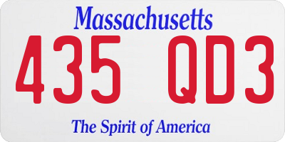MA license plate 435QD3