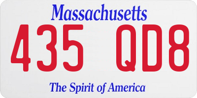 MA license plate 435QD8