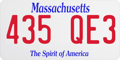 MA license plate 435QE3