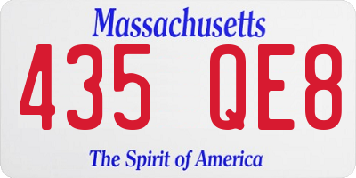MA license plate 435QE8