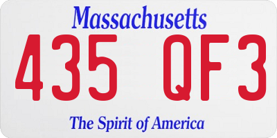MA license plate 435QF3