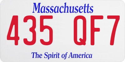 MA license plate 435QF7