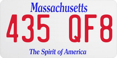 MA license plate 435QF8