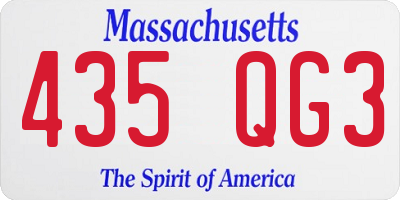 MA license plate 435QG3