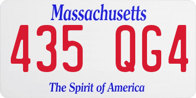 MA license plate 435QG4