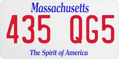 MA license plate 435QG5