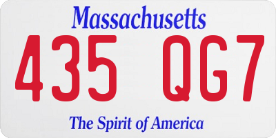 MA license plate 435QG7