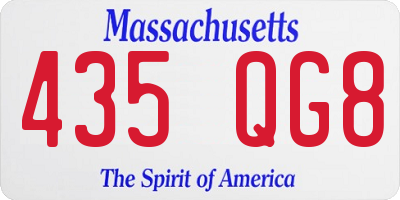 MA license plate 435QG8