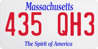 MA license plate 435QH3