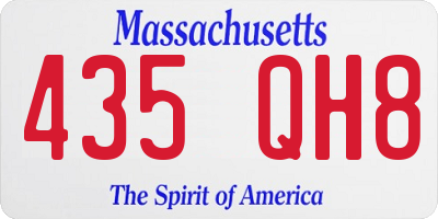 MA license plate 435QH8