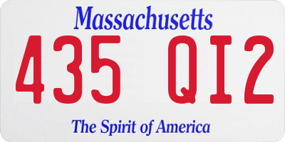 MA license plate 435QI2