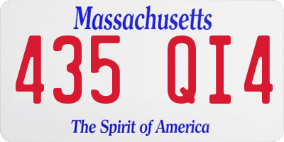 MA license plate 435QI4