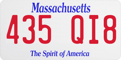 MA license plate 435QI8