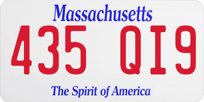 MA license plate 435QI9