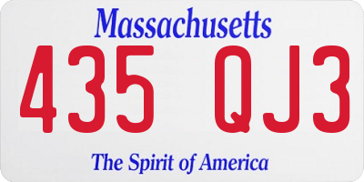 MA license plate 435QJ3