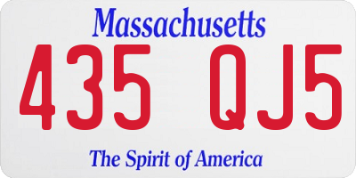 MA license plate 435QJ5