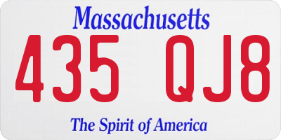 MA license plate 435QJ8