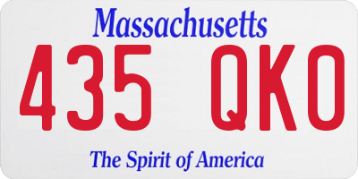 MA license plate 435QK0