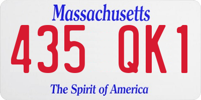MA license plate 435QK1