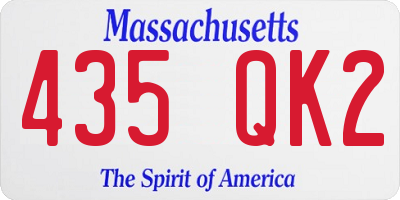 MA license plate 435QK2