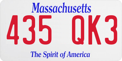 MA license plate 435QK3