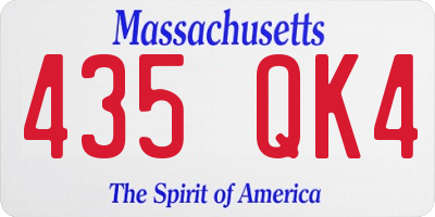 MA license plate 435QK4